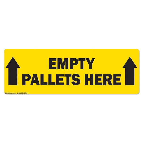 Empty Pallets Here 18in Non-Slip Floor Marker, 12PK, 16 in L, 16 in H, FD-2-R-16-12PK-99847